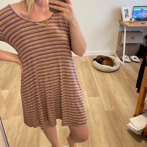 American Apparel Striped Ribbed T-Shirt Dress - Picture 2 of 11